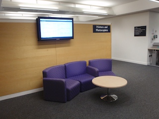 ecran à la Hallward Library